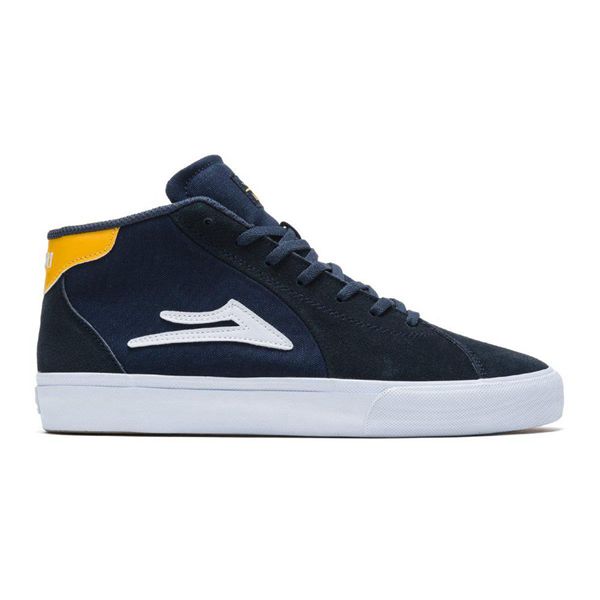 LaKai Flaco 2 Mid Navy/White/Yellow Skate Shoes Mens | Australia HF7-1007